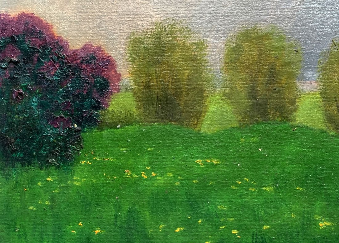 Oil painting Three trees in a field Ivan Tsyupka - 4