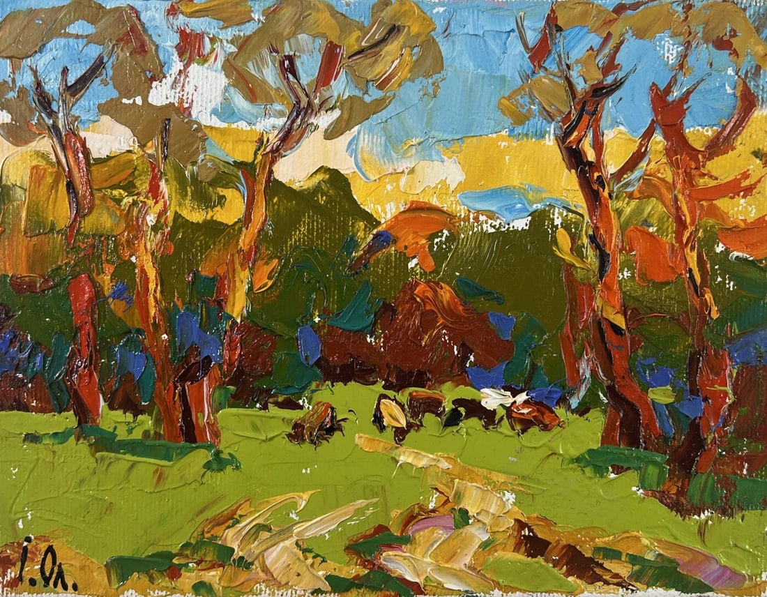Oil painting Summer evening in the forest Alex Kalenyuk - 3