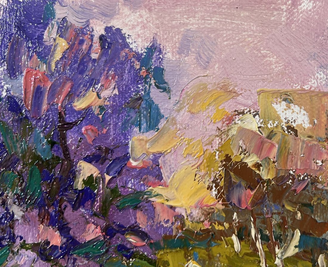 Oil painting On a walk near the lilacs Oksana Kalenyuk - 4