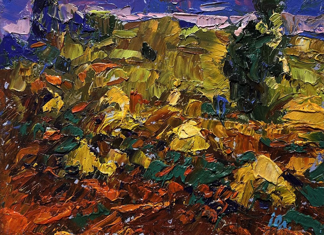 Oil painting The edge of a plowed field Alex Kalenyuk - 3