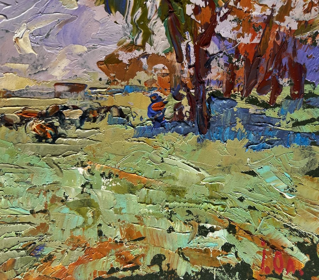 Oil painting Shepherd in the field Alex Kalenyuk - 9