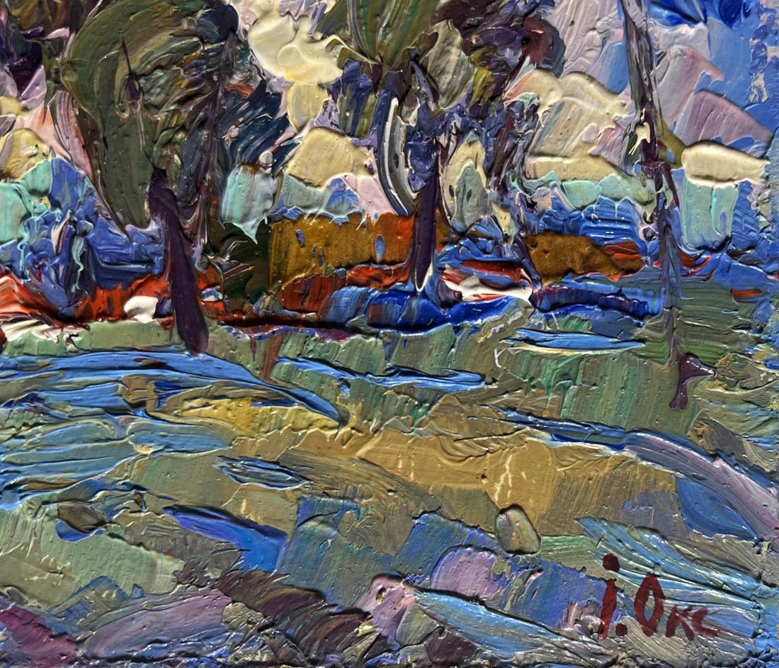 Oil painting Clouds are floating over the village Oksana Kalenyuk - 9