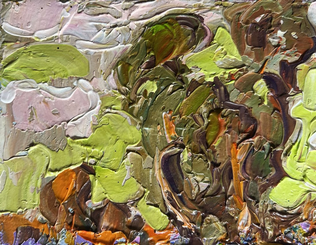 Oil painting Lush meadows behind the village Alex Kalenyuk - 5