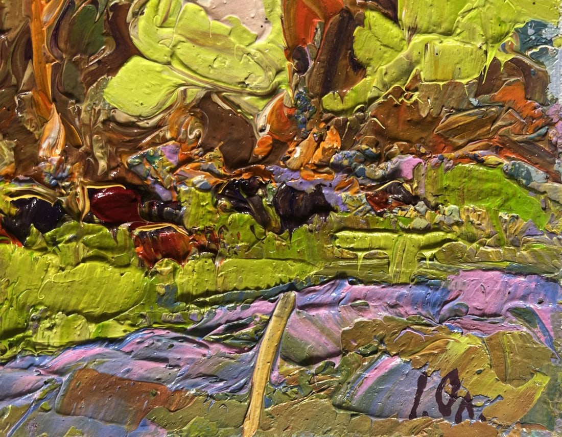Oil painting Lush meadows behind the village Alex Kalenyuk - 9