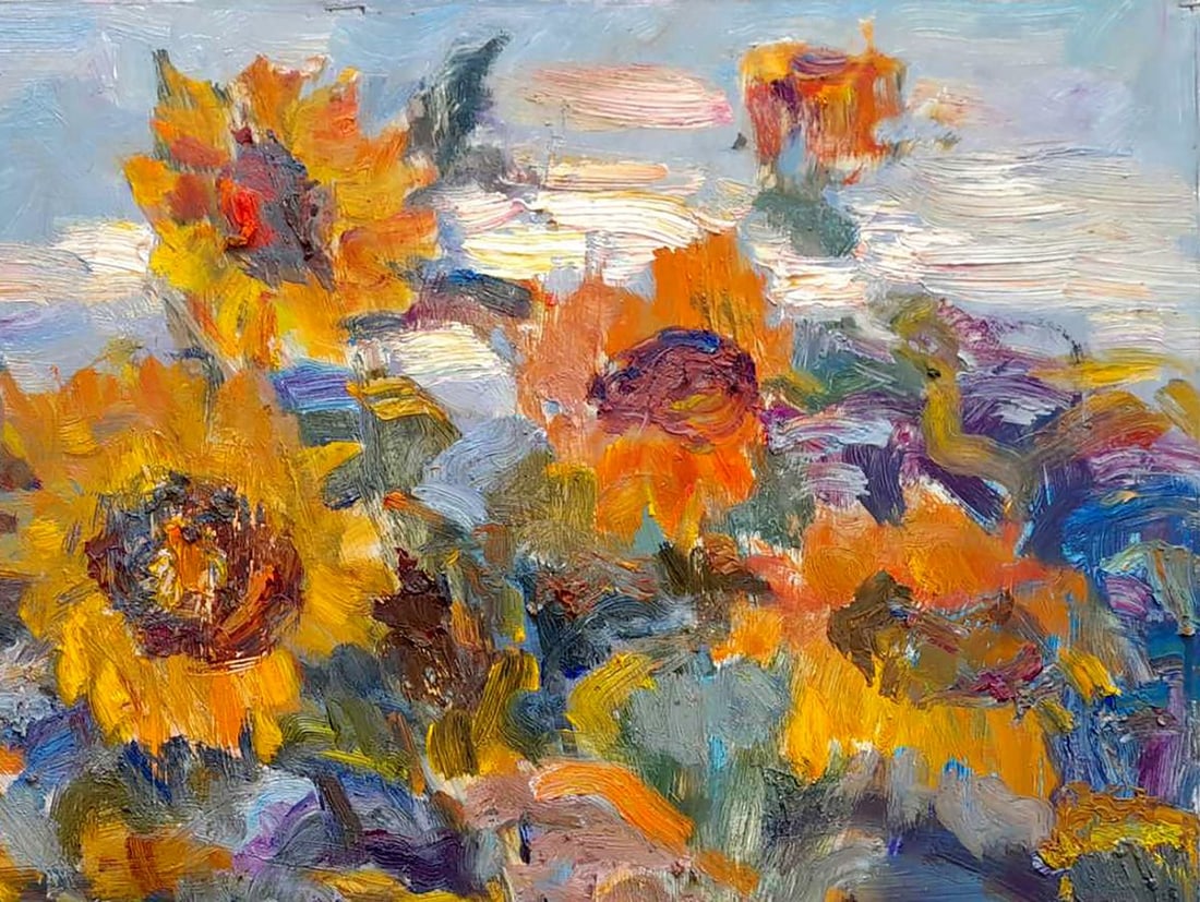 Oil painting Sunflowers in the village Ivan Kovalenko - 3