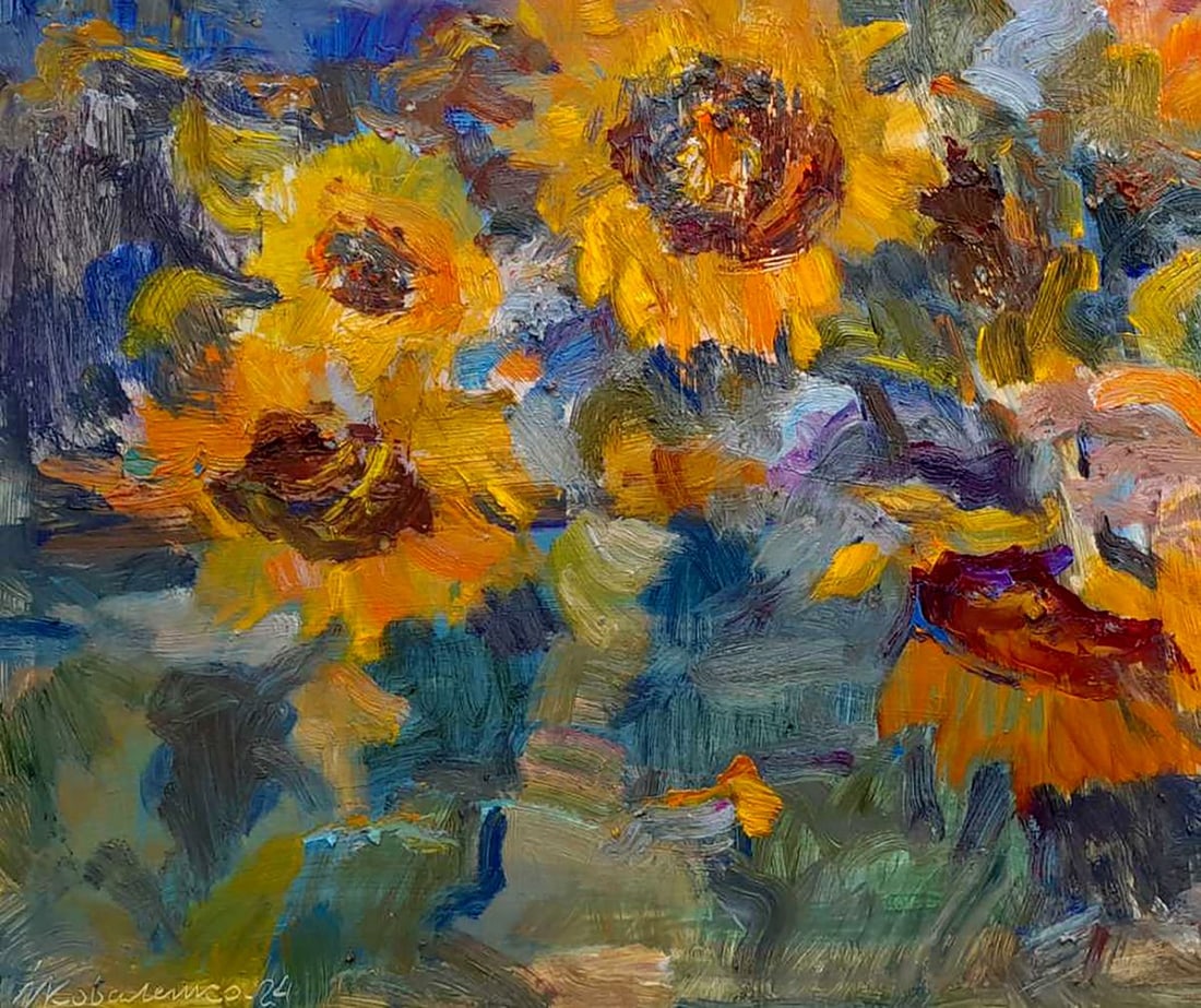 Oil painting Sunflowers in the village Ivan Kovalenko - 4