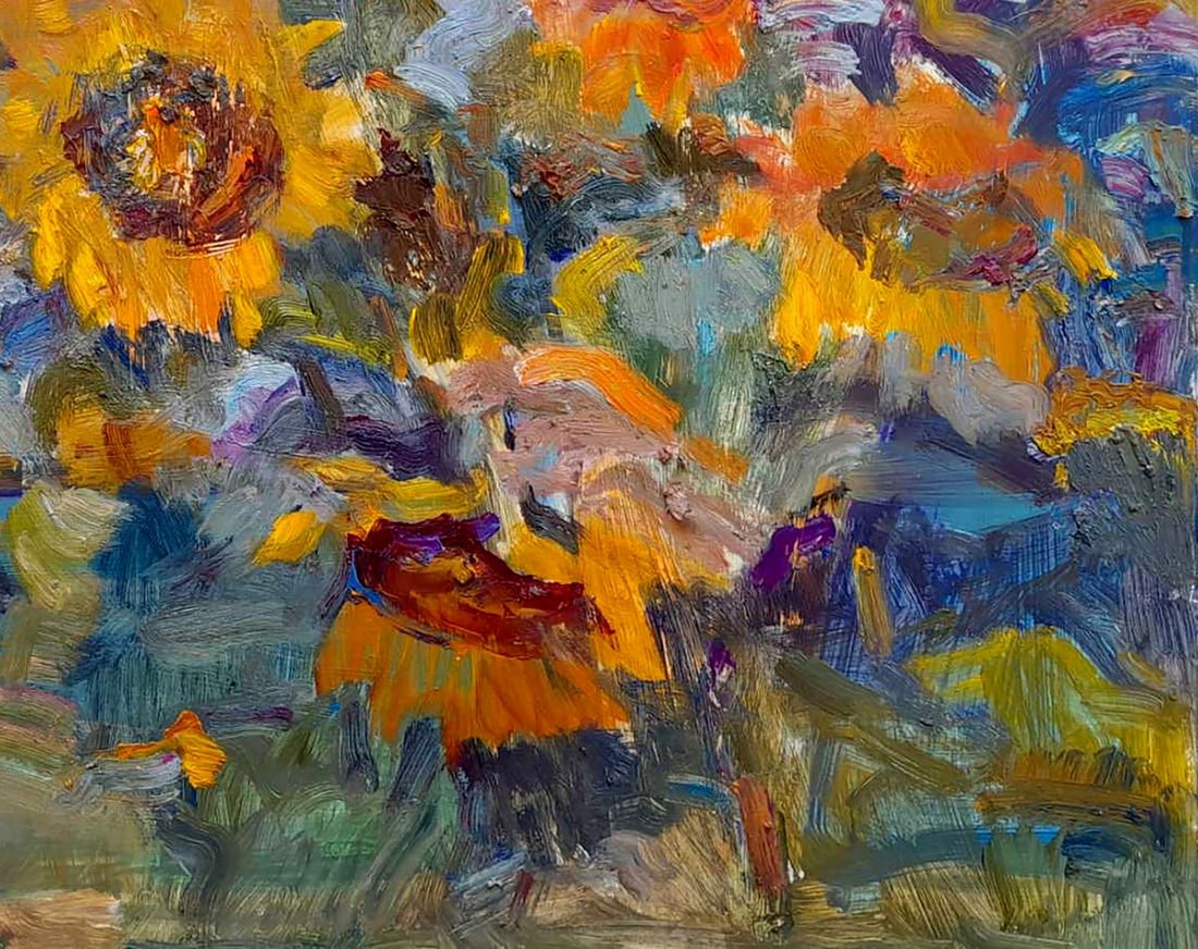 Oil painting Sunflowers in the village Ivan Kovalenko - 5