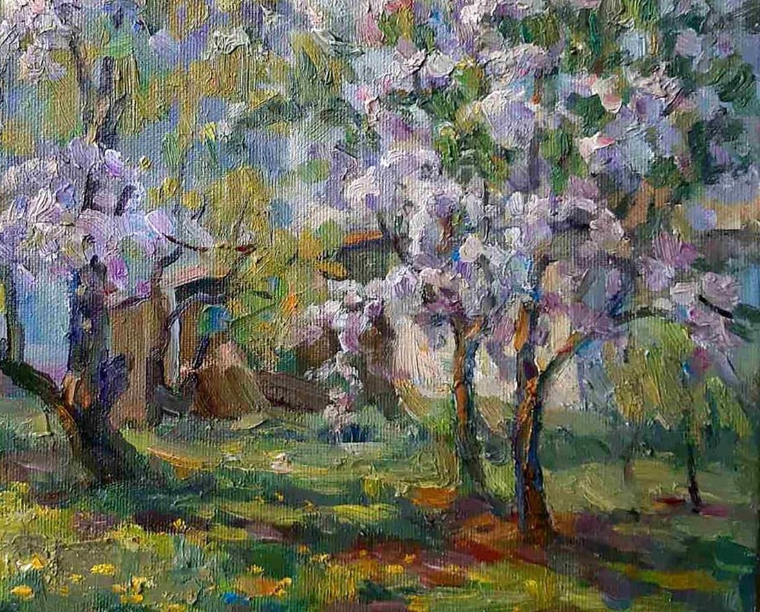 Oil painting Trees bloom Kovalenko Ivan Mikhailovich - 5