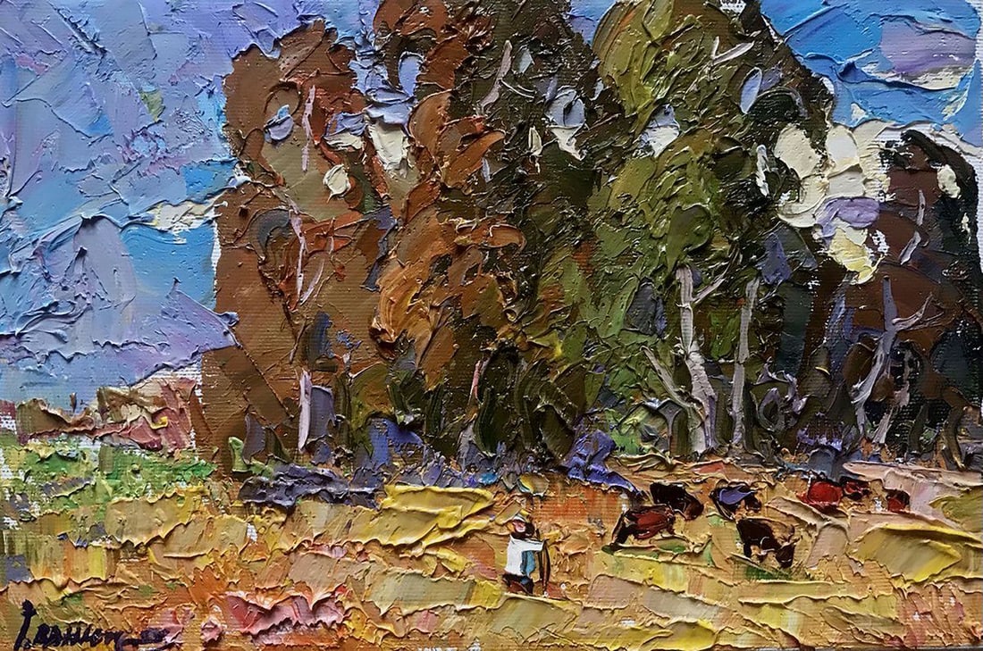 Oil painting Near the forest Kalenyuk Alex: Title: Oil painting Near the forest Kalenyuk Alex Description: NoKalen 922 *** ABOUT THIS PAINTING *** * TITLE: "Near the forest" * ARTISTS: Kalenyuk Alex * SIZE: 20x30 cm/'7.87x11.81 inches' * MEDIUM