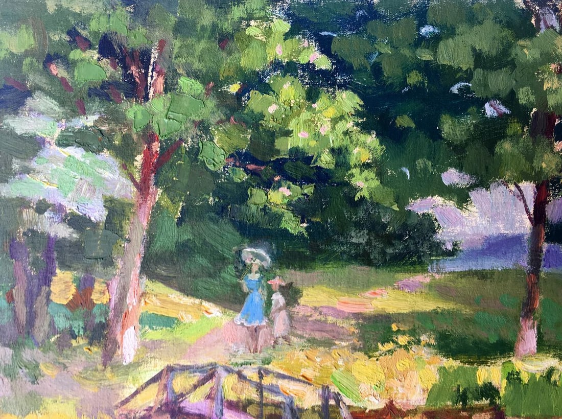 Oil painting An evening walk Batrakov Vladimir Grigorievich - 7