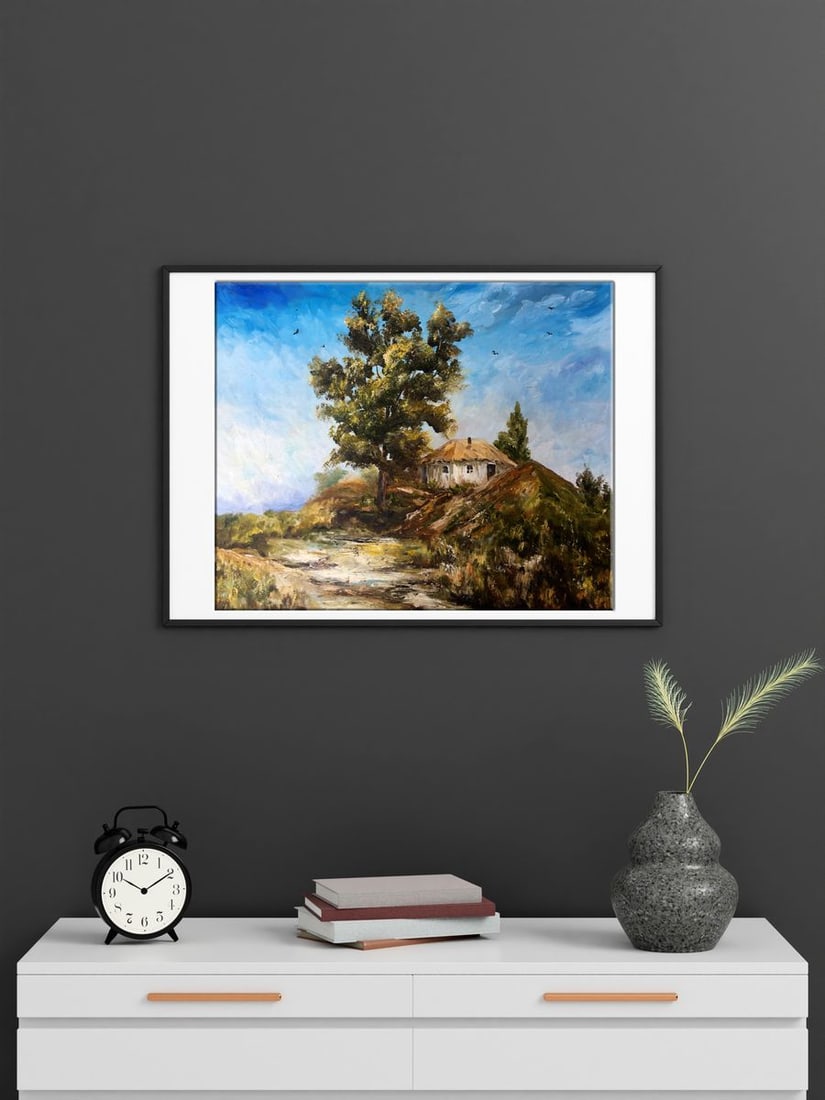 Oil painting A house in the mountains Unknown artist - 3