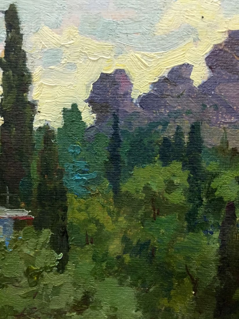 Oil painting Near the cottage - 3