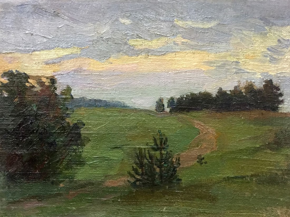 Oil painting Evening landscape Petr Alexandrovich Nilus (1 of 9)