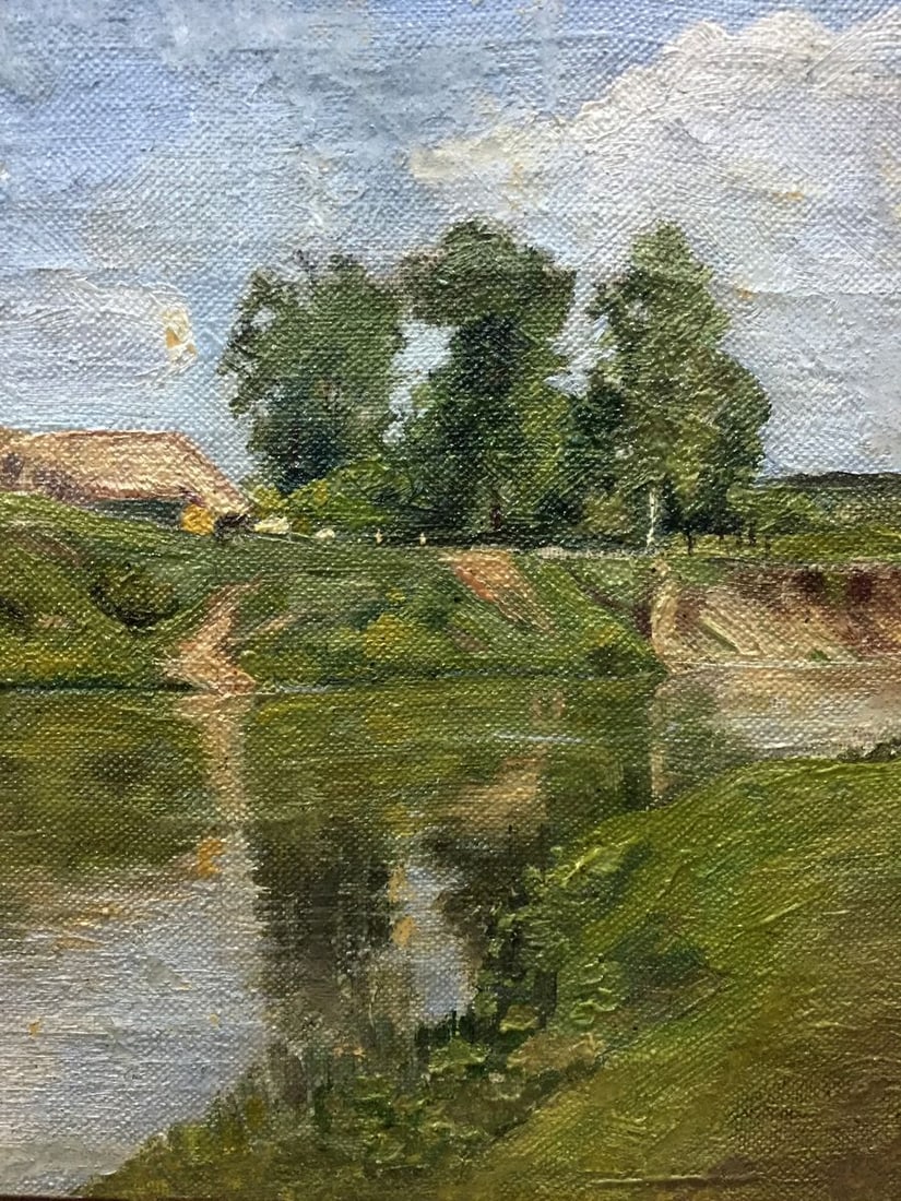 Oil painting River bay - 3