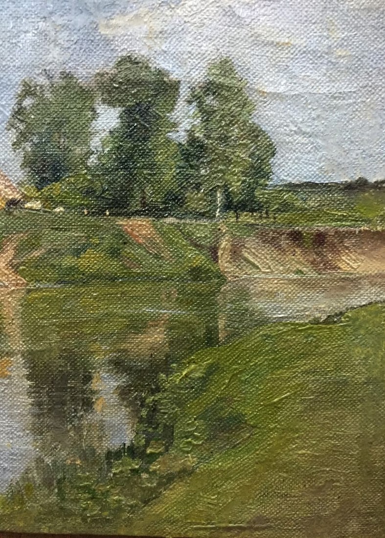 Oil painting River bay - 4