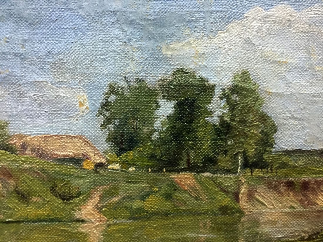 Oil painting River bay - 6