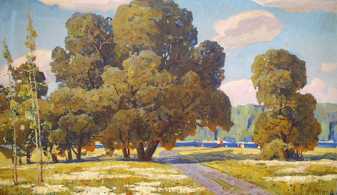 Oil painting Forest park Khitrova Tamara Alexandrovna: Title: Oil painting Forest park Khitrova Tamara Alexandrovna Description: NoPol 120 *** ABOUT THIS PAINTING *** * TITLE: "Forest park" * ARTISTS: Khitrova Tamara Alexandrovna * SIZE: 120x200 cm/'47.24