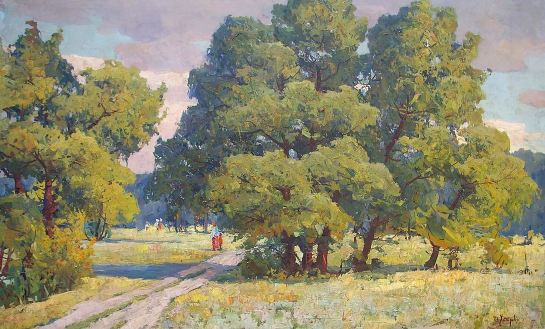 Oil painting Landscape Khitrova Tamara Alexandrovna: Title: Oil painting Landscape Khitrova Tamara Alexandrovna Description: NoPol 121 *** ABOUT THIS PAINTING *** * TITLE: "Landscape" * ARTISTS: Khitrova Tamara Alexandrovna * SIZE: 120x200 cm/'47.24x78.