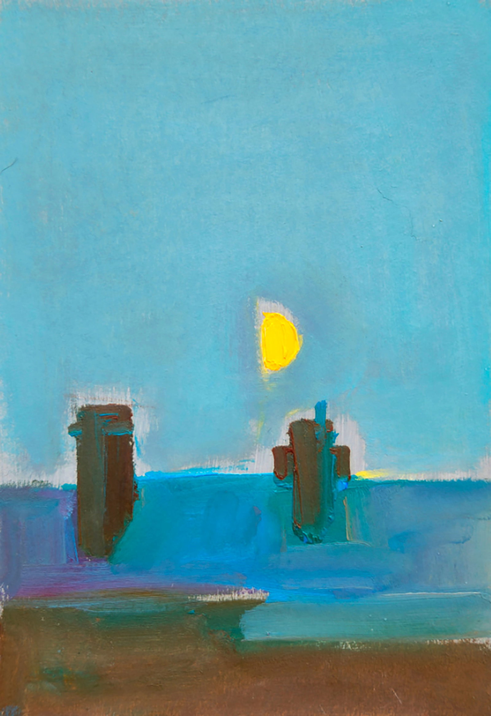 Oil painting Twilight before the moon Yuri Shkrob: Title: Oil painting Twilight before the moon Yuri Shkrob Description: 53SHKR Painter: Yuri Shkrob Size: 18x13 cm/7.08x5.11 inches Components: oil, cardboard Original painting CONDITION: excellent ARTI