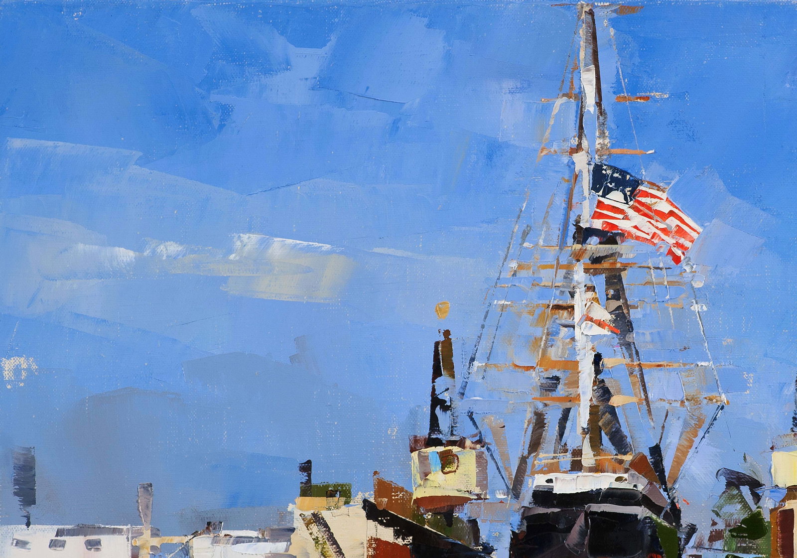 Oil painting Sailboat Star of India Volodymyr Gluhomanyuk - 4