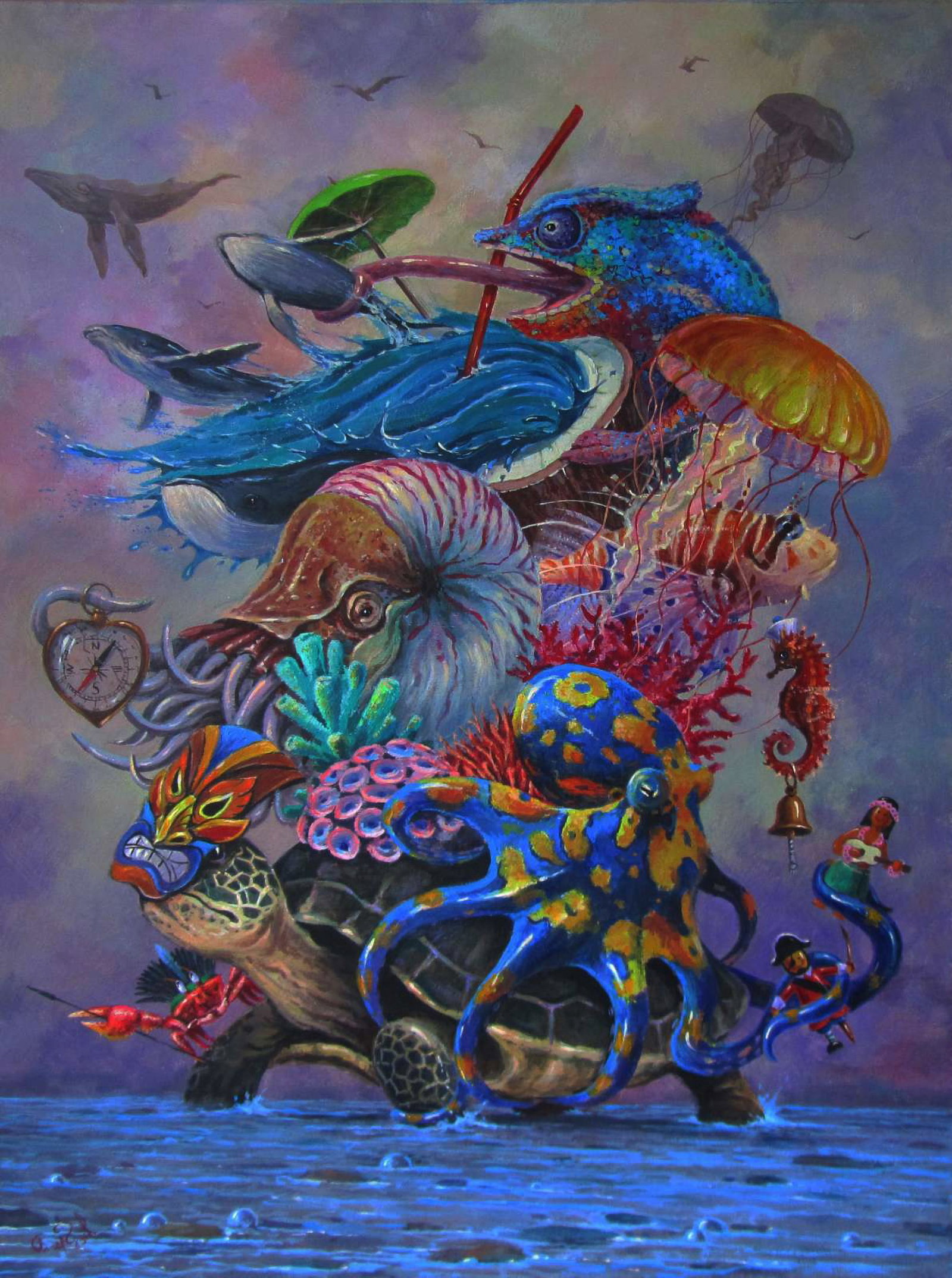 Acrylic painting Colourful Oceania Alexander Guzev: Title: Acrylic painting Colourful Oceania Alexander Guzev Description: 12GUZ Painter: Alexander Guzev Size: 73x55 cm/28.74x21.65 inches Components: acrylic, hardboard Original painting CONDITION: