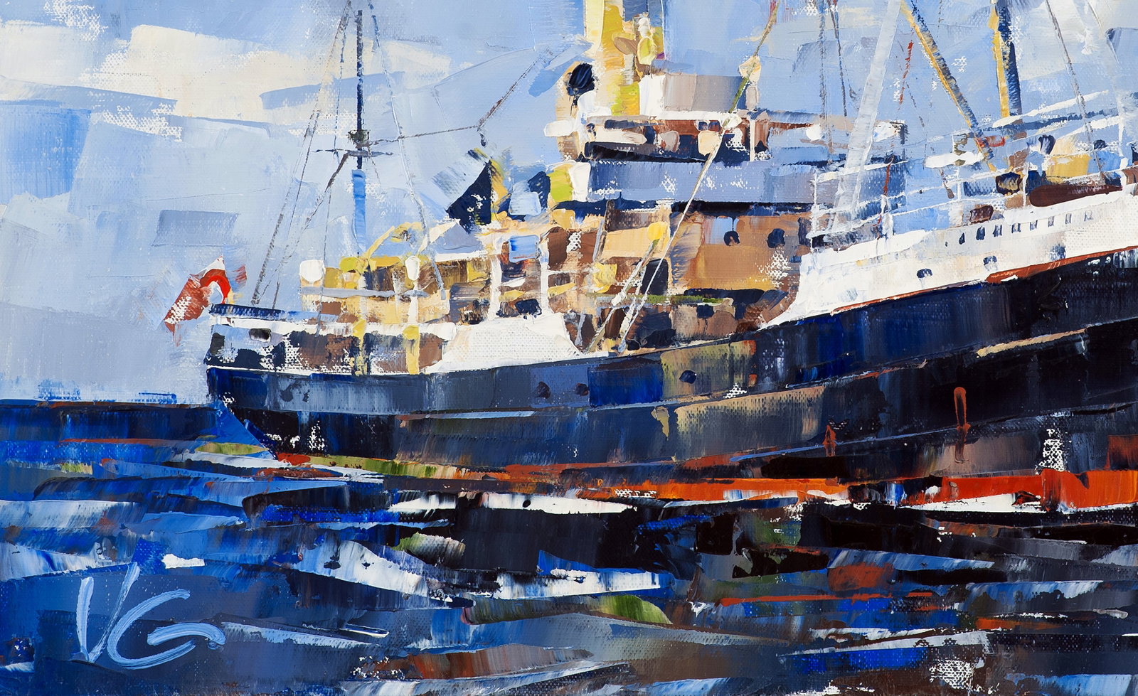 Oil painting Steamship John Oxley Volodymyr Gluhomanyuk - 7