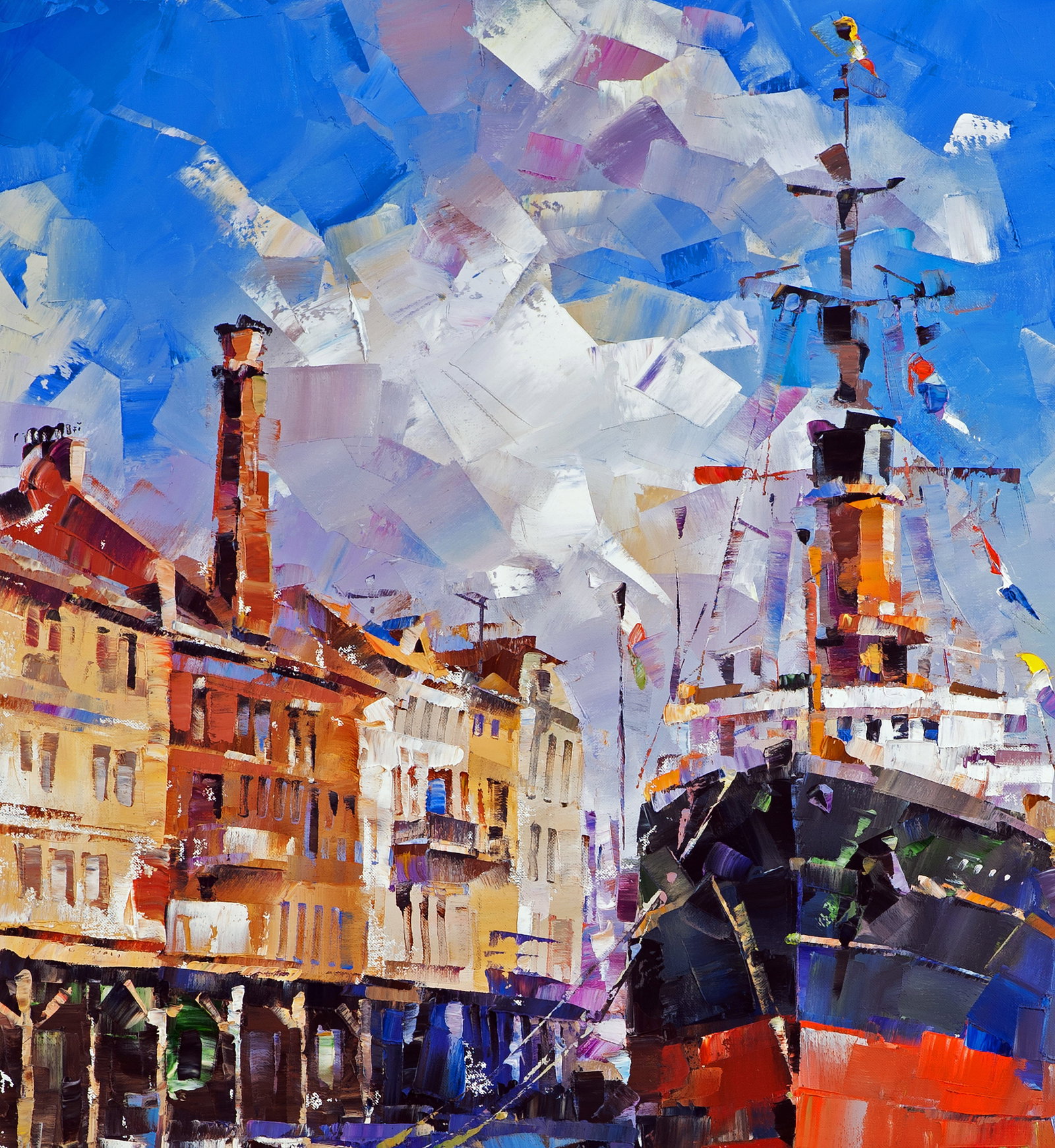 Oil painting Between two banks Volodymyr Gluhomanyuk - 5