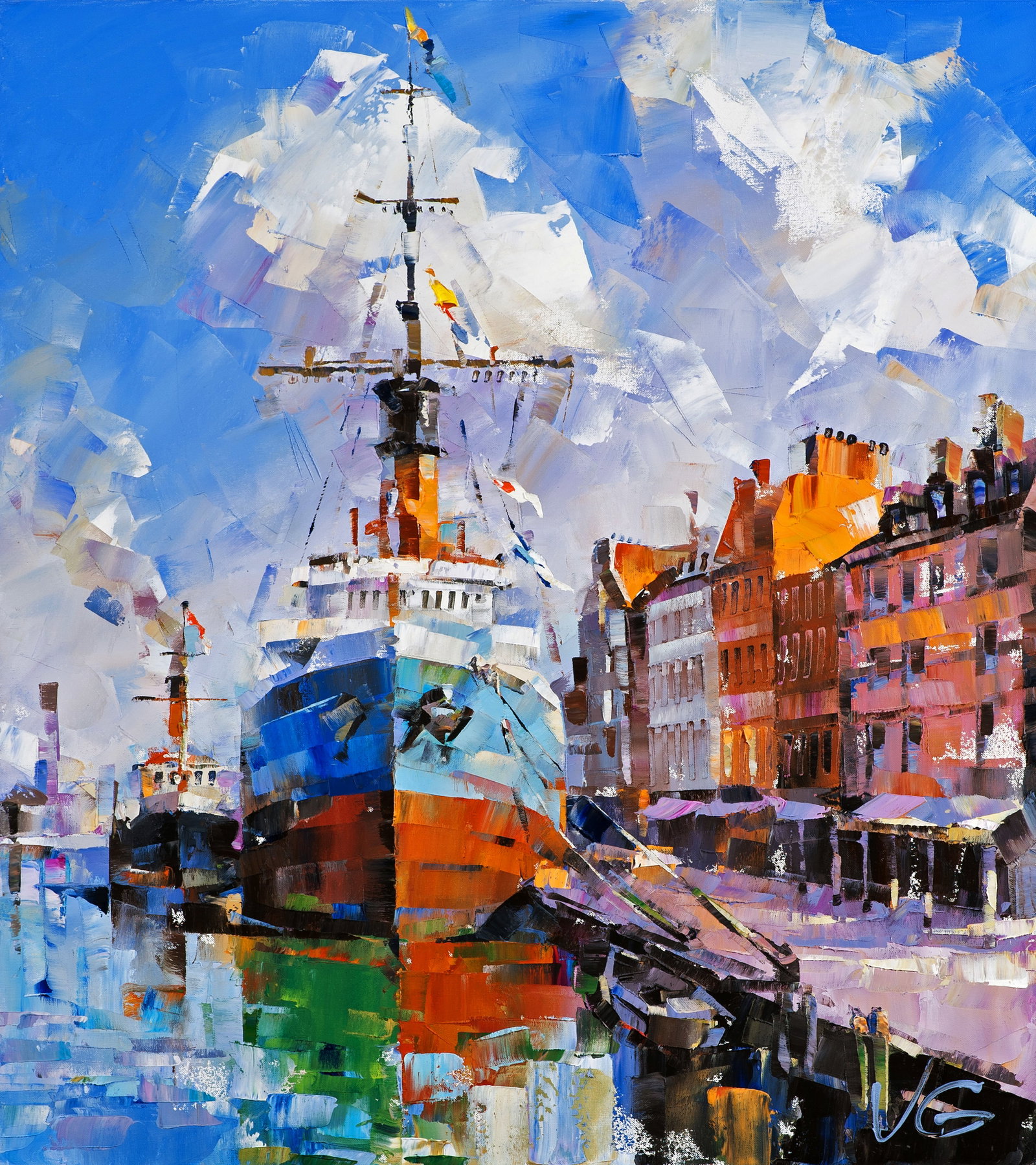 Oil painting Second bank Volodymyr Gluhomanyuk: Title: Oil painting Second bank Volodymyr Gluhomanyuk Description: 51GLUX Price for diptych: 5460$ Painter: Volodymyr Gluhomanyuk Size: 90x80 cm/35.43x31.49 inches Components: oil, canvas Original