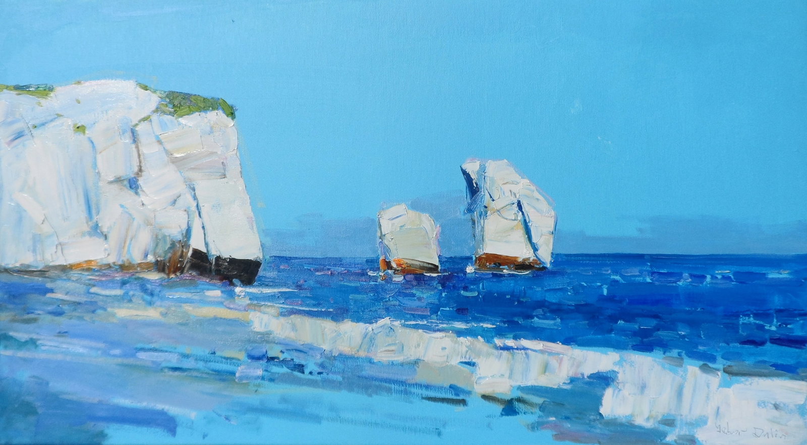 Oil painting Sea coast of Italy Yegor Dulin: Title: Oil painting Sea coast of Italy Yegor Dulin Description: 13DUL Painter: Yegor Dulin Size: 45x80 cm/17.71x31.49 inches Components: oil, canvas Original painting CONDITION: excellent ARTIST:
