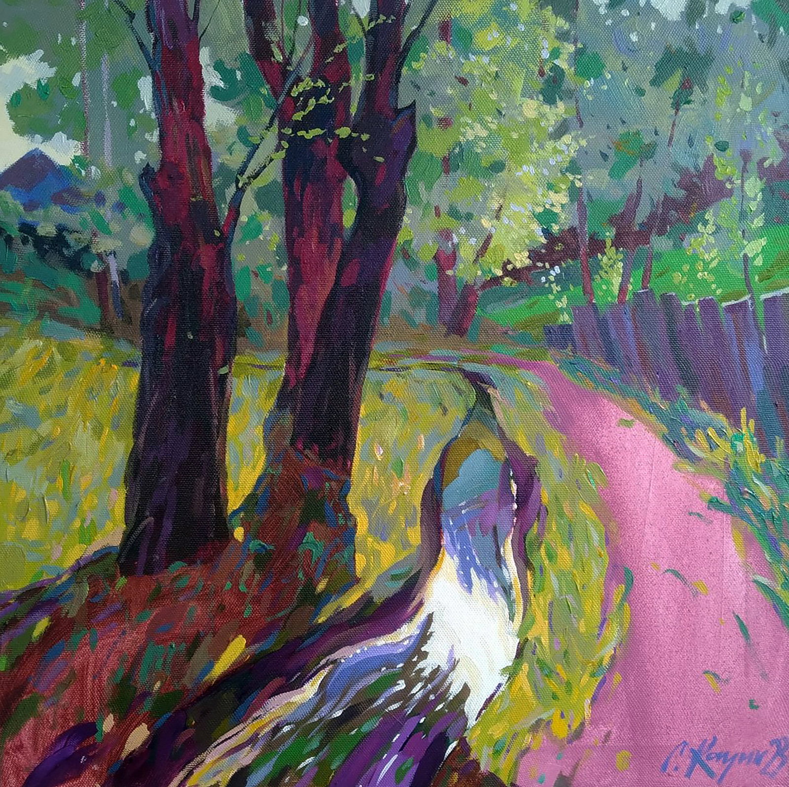 Acrylic painting Spring Serhii Kachyn: Title: Acrylic painting Spring Serhii Kachyn Description: 5KACH Painter: Serhii Kachyn Size: 60x60 cm/23.62x23.62 inches Components: acrylic, canvas Original painting CONDITION: excellent ARTIST: