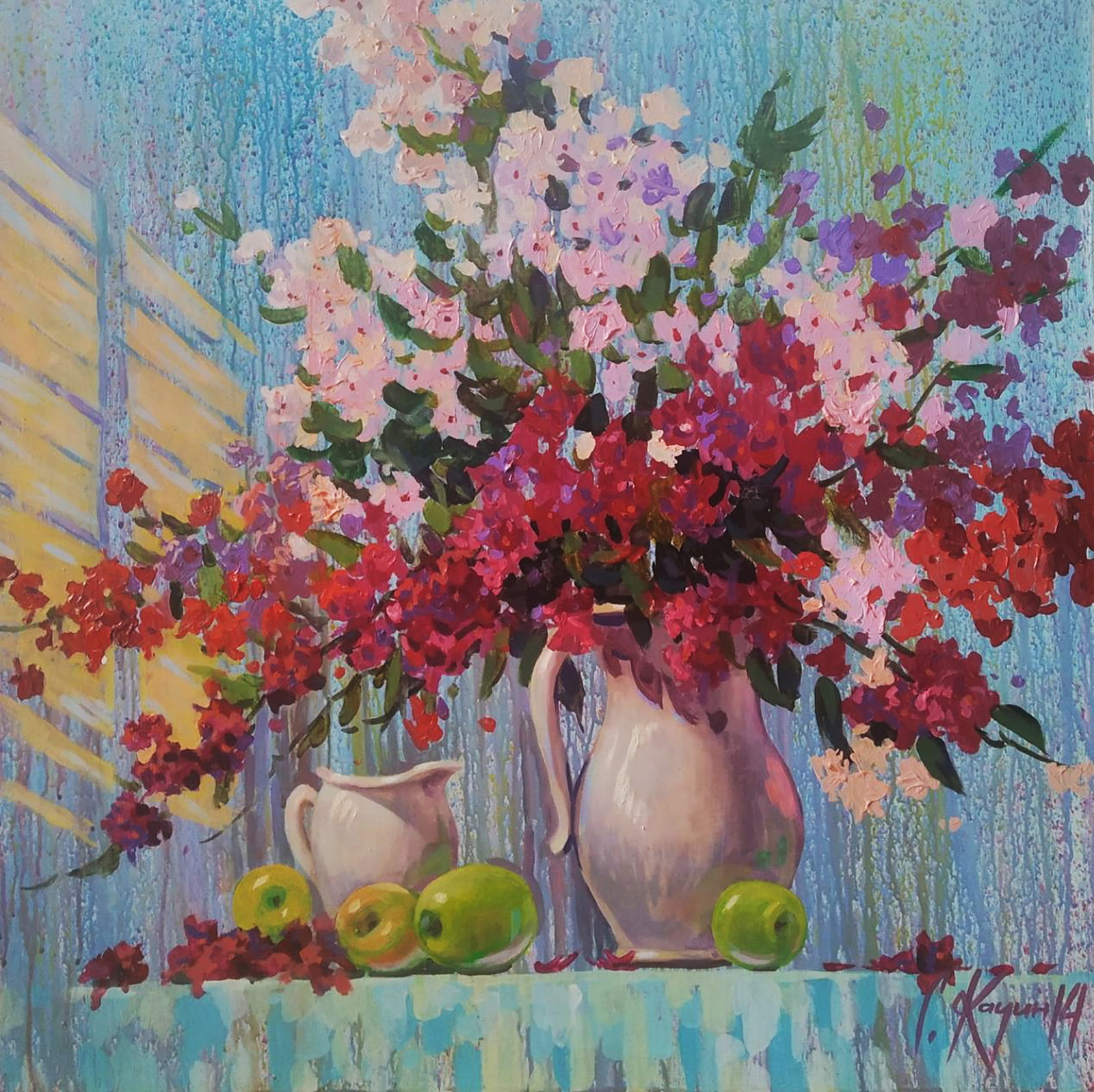 Acrylic painting Good morning Serhii Kachyn: Title: Acrylic painting Good morning Serhii Kachyn Description: 11KACH Painter: Serhii Kachyn Size: 80x80 cm/31.49x31.49 inches Components: acrylic, canvas Original painting CONDITION: excellent