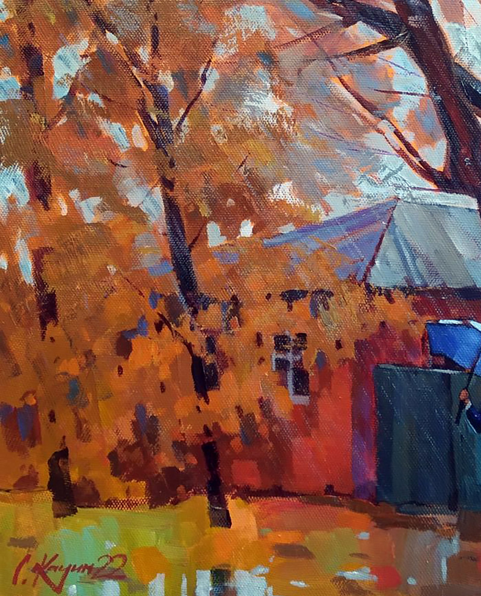 Acrylic painting Autumn rain Serhii Kachyn - 4