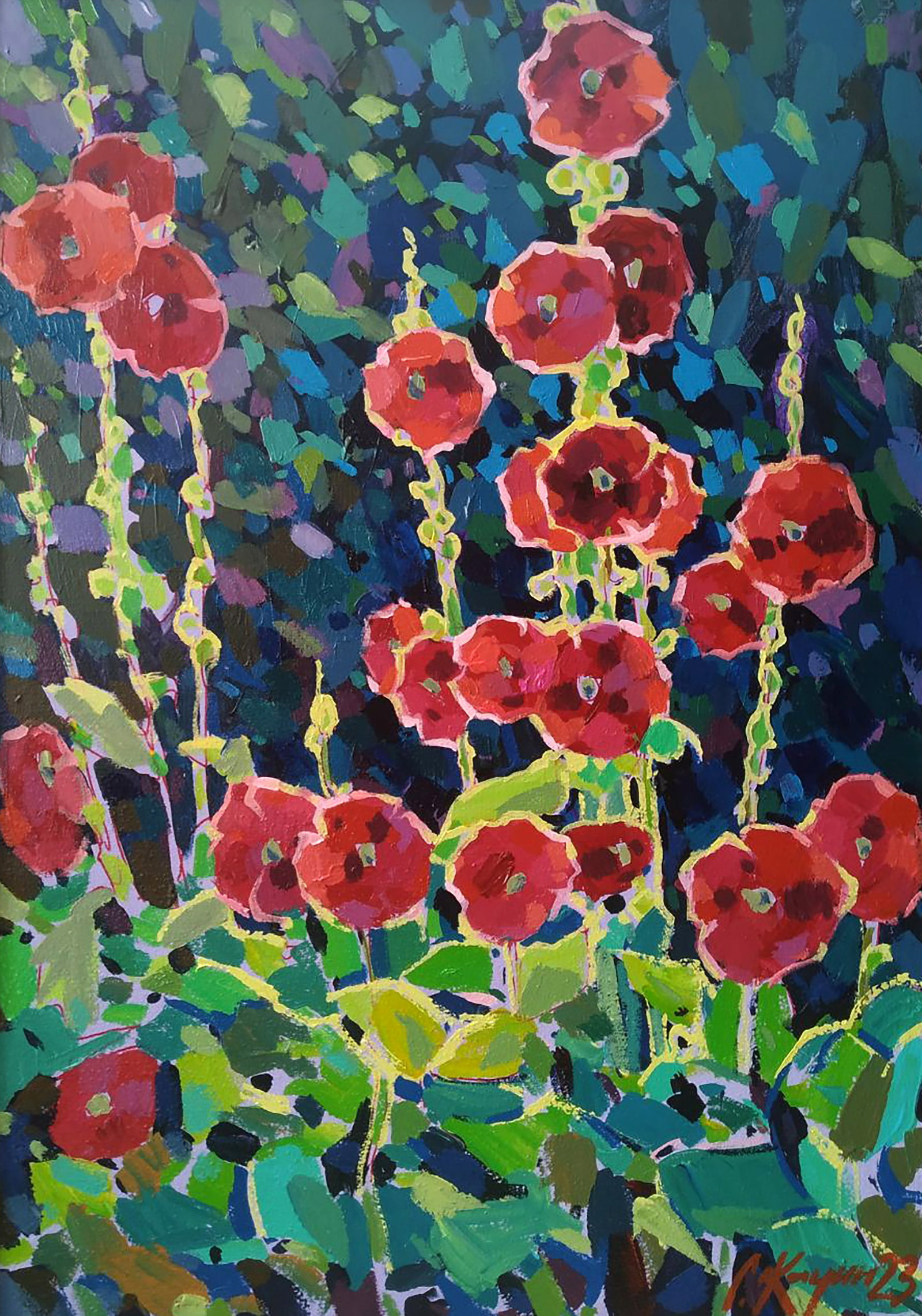 Acrylic painting Mallows Serhii Kachyn: Title: Acrylic painting Mallows Serhii Kachyn Description: 22KACH Painter: Serhii Kachyn Size: 70x50 cm/27.55x19.68 inches Components: acrylic, canvas Original painting CONDITION: excellent ARTIST: