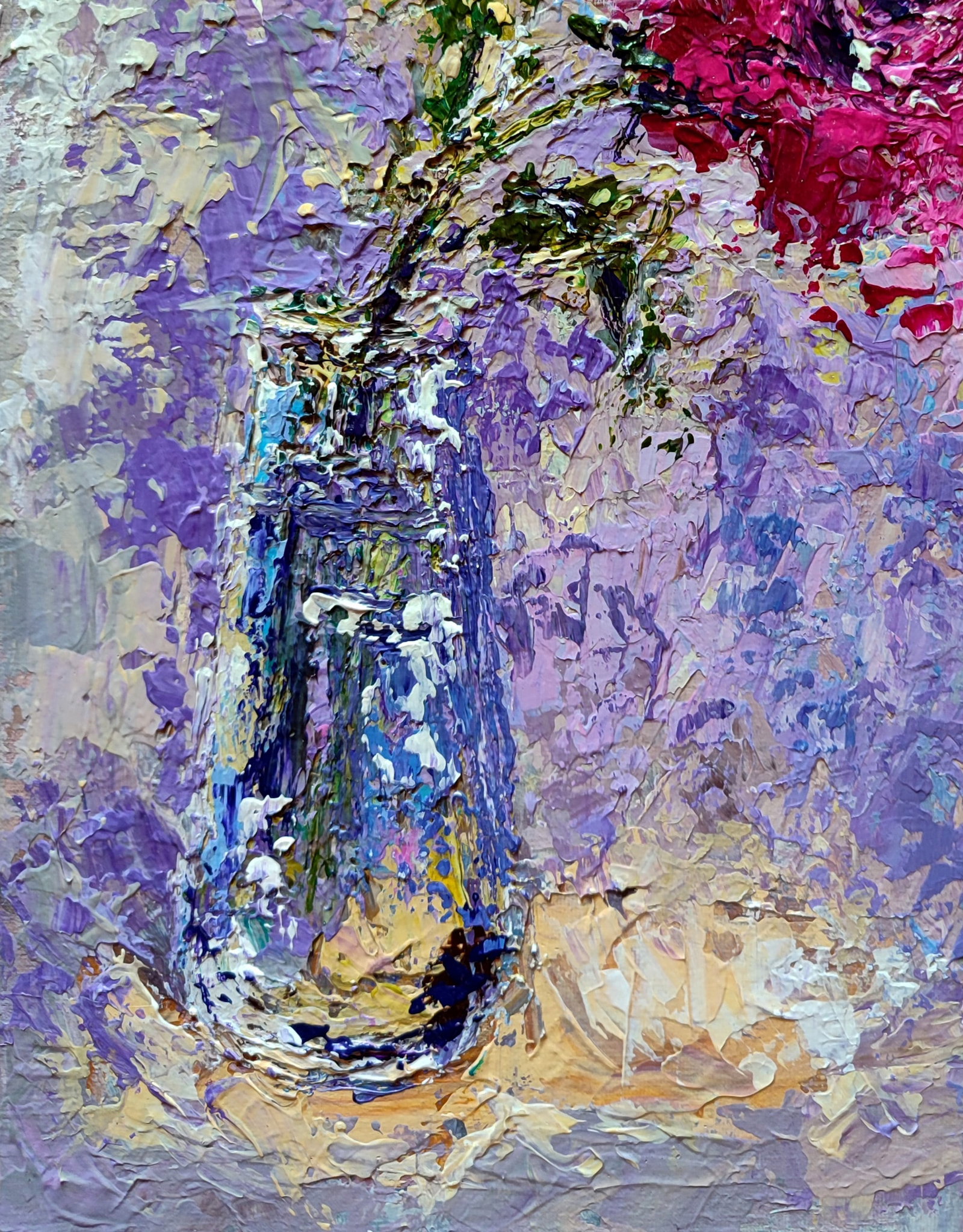 Acrylic painting Magenta rose Olena Kirik - 4