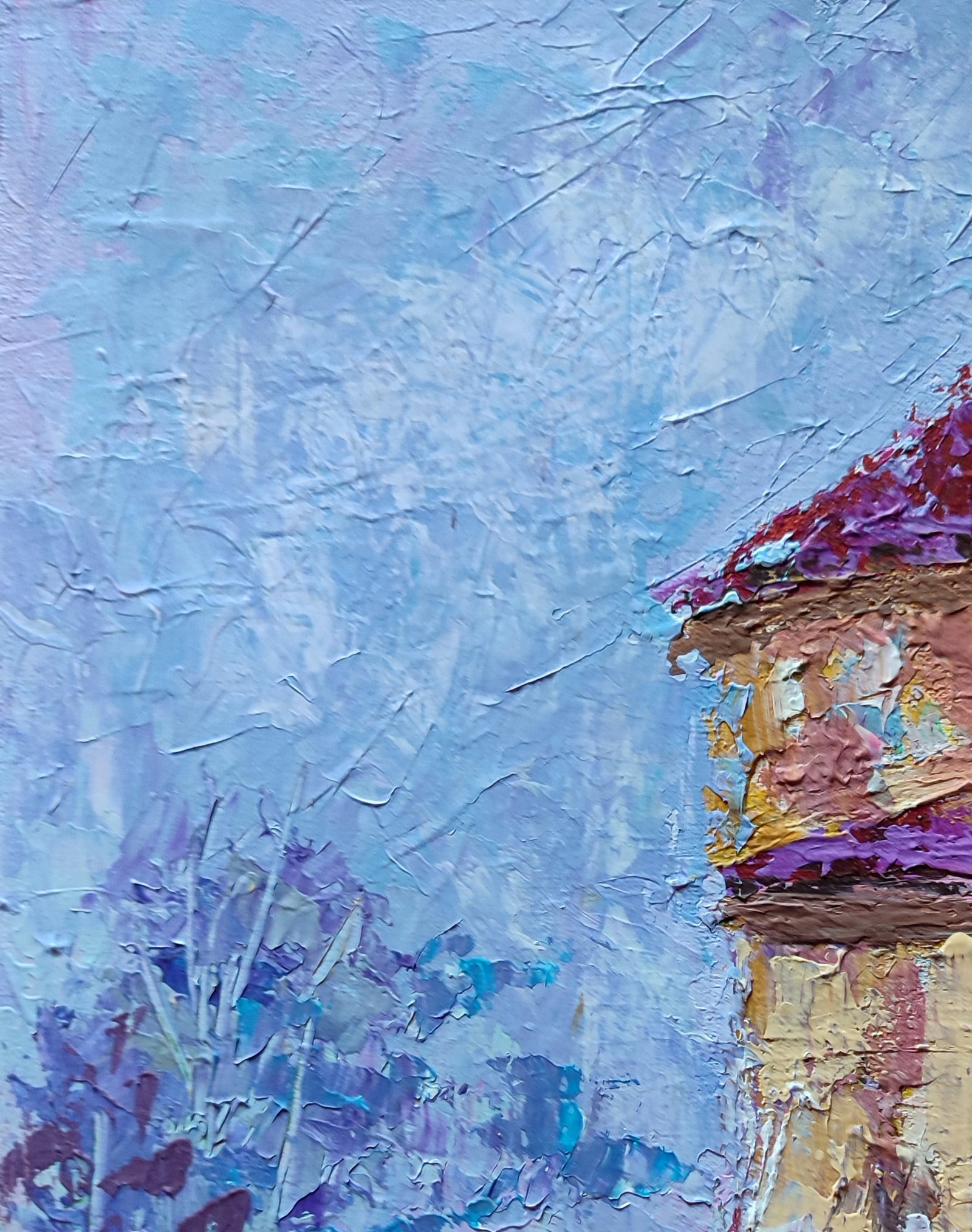 Acrylic painting Old winter town Olena Kirik - 2