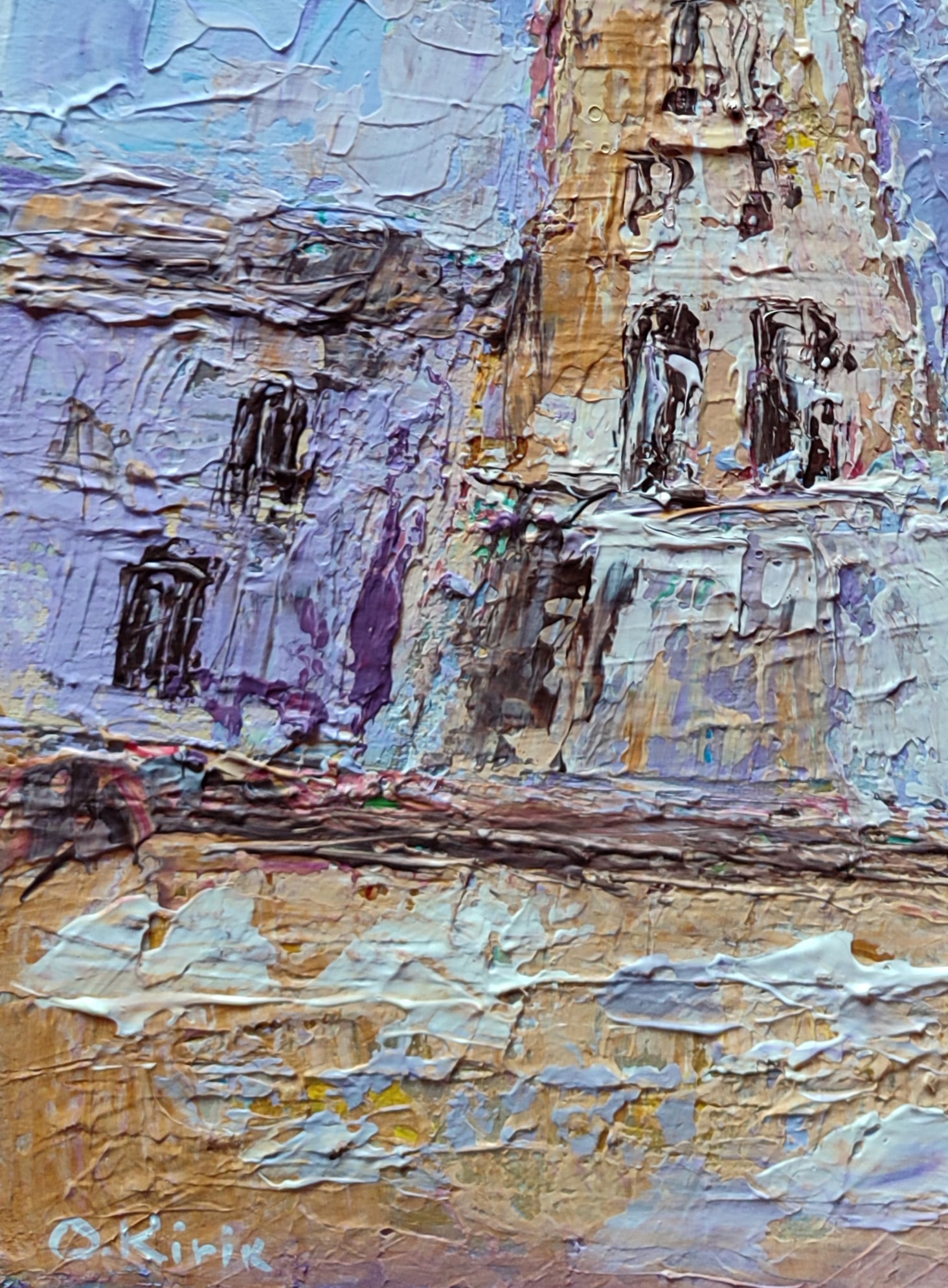 Acrylic painting Center of the ancient city Olena Kirik - 4