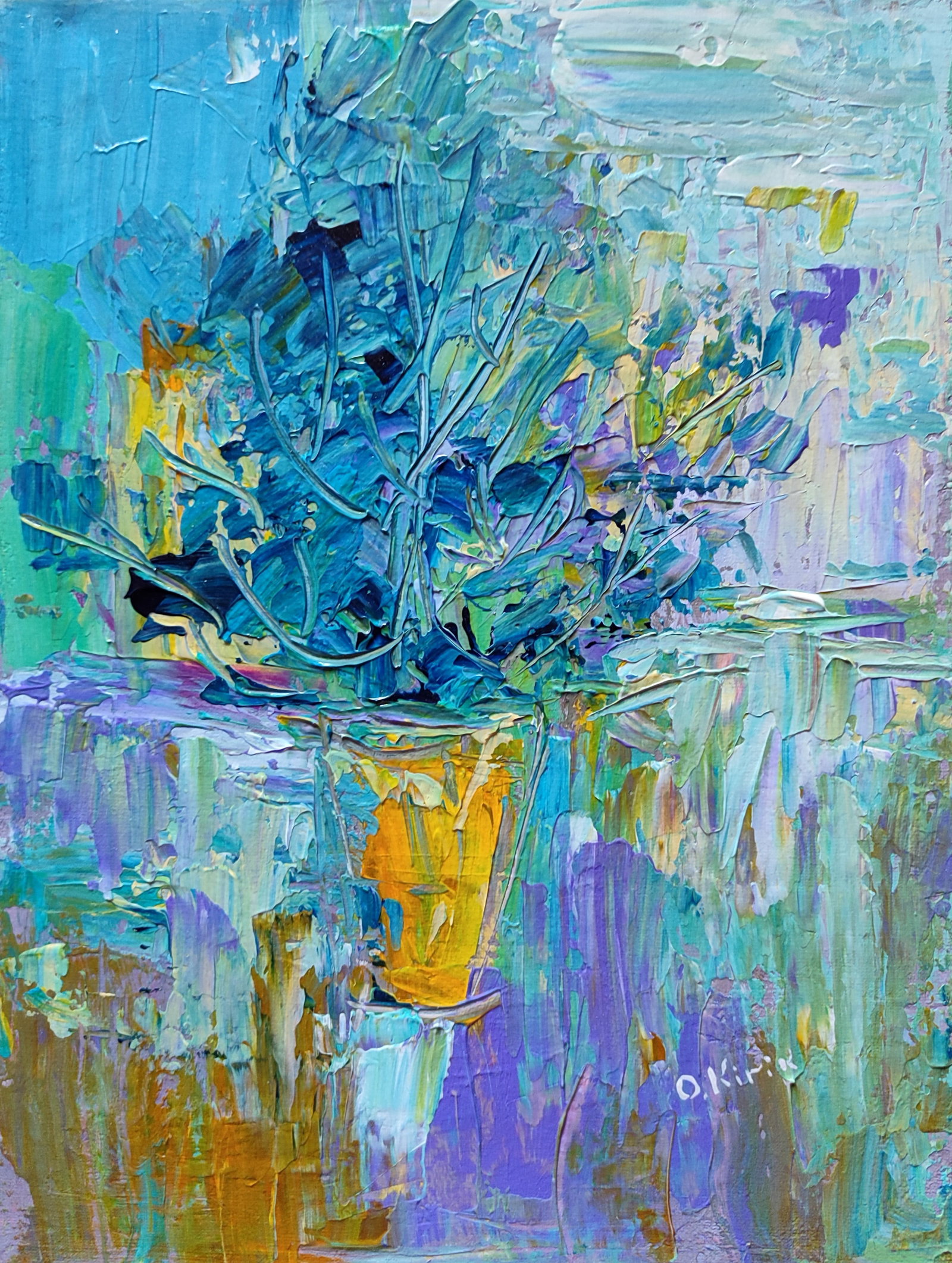 Acrylic painting Lavender Olena Kirik: Title: Acrylic painting Lavender Olena Kirik Description: 23KIRIK Painter: Olena Kirik Size: 40x30 cm/15.74x11.81 inches Components: acrylic, canvas Original painting CONDITION: excellent ARTIST: