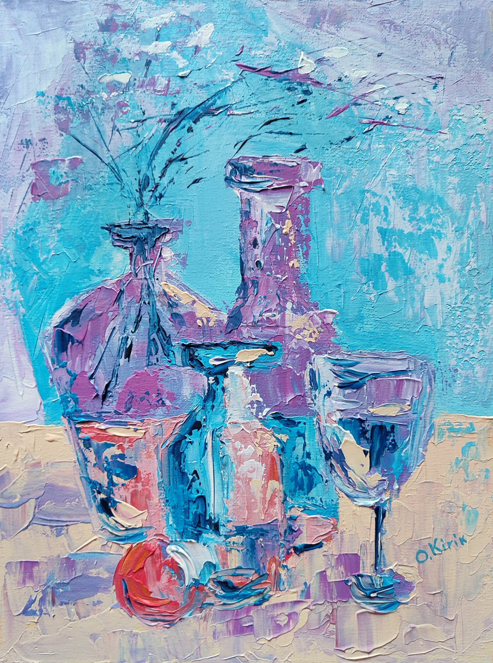 Acrylic painting Mandarin Olena Kirik: Title: Acrylic painting Mandarin Olena Kirik Description: 26KIRIK Painter: Olena Kirik Size: 40x30 cm/15.74x11.81 inches Components: acrylic, canvas Original painting CONDITION: excellent ARTIST: