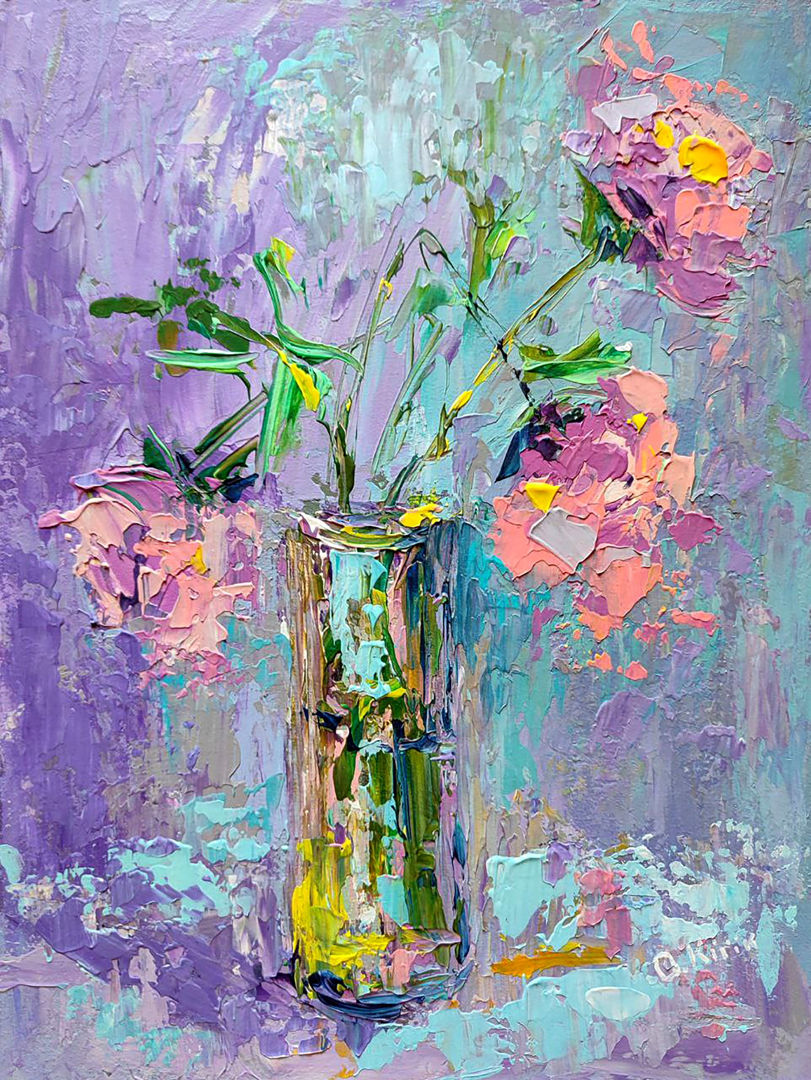 Acrylic painting Roses Olena Kirik (1 of 6)