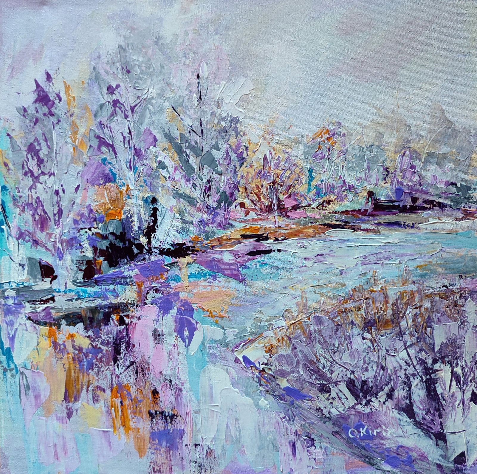 Acrylic painting Low whisper Olena Kirik: Title: Acrylic painting Low whisper Olena Kirik Description: 40KIRIK Painter: Olena Kirik Size: 40x40 cm/15.74x15.74 inches Components: acrylic, canvas Original painting CONDITION: excellent ARTIST: O