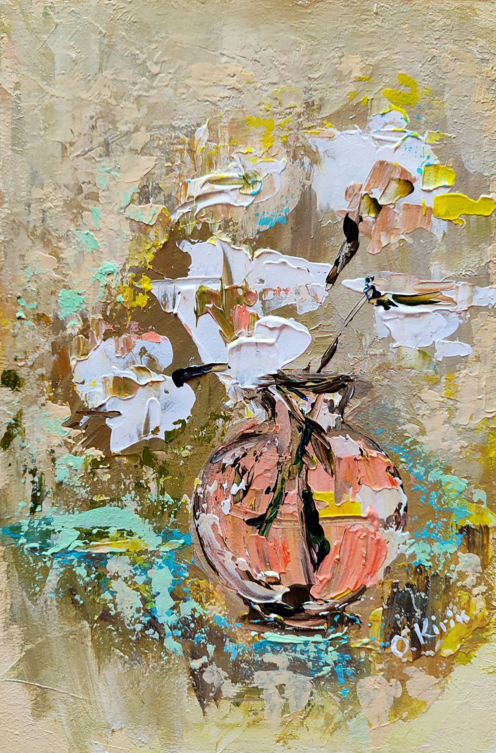 Acrylic painting Vanilla cream Olena Kirik: Title: Acrylic painting Vanilla cream Olena Kirik Description: 45KIRIK Painter: Olena Kirik Size: 30x20 cm/11.81x7.87 inches Components: acrylic, dvp Original painting CONDITION: excellent ARTIST: