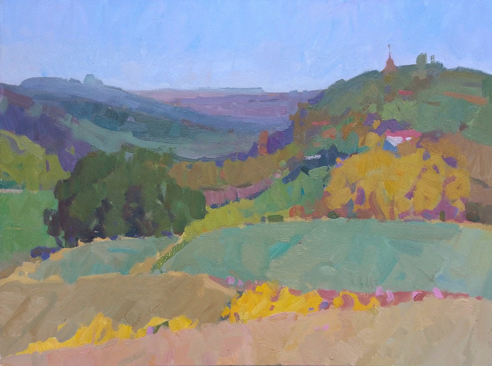 Oil painting In the mountain fields Igor Tuzhikov: Title: Oil painting In the mountain fields Igor Tuzhikov Description: 39TUZHIK Painter: Igor Tuzhikov Size: 30x40 cm/11.81x15.74 inches Components: oil, cardboard Original painting CONDITION: excellen