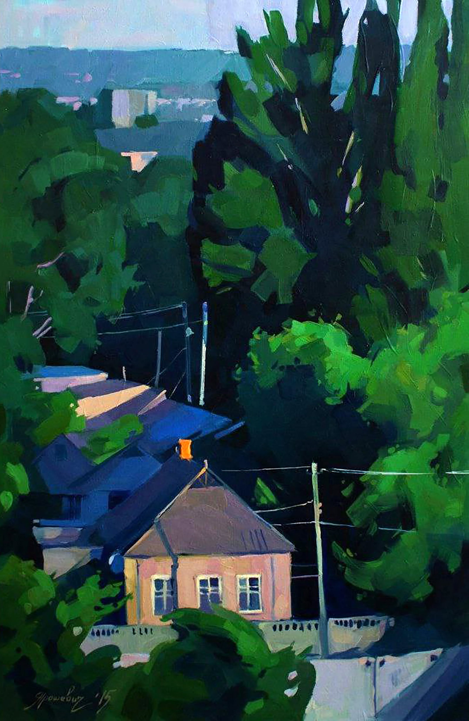 Oil painting At five in the morning Anastasia Yaroshevich: Title: Oil painting At five in the morning Anastasia Yaroshevich Description: 4YARO Painter: Anastasia Yaroshevich Size: 60x40 cm/23.62x15.74 inches Components: oil, canvas Original painting