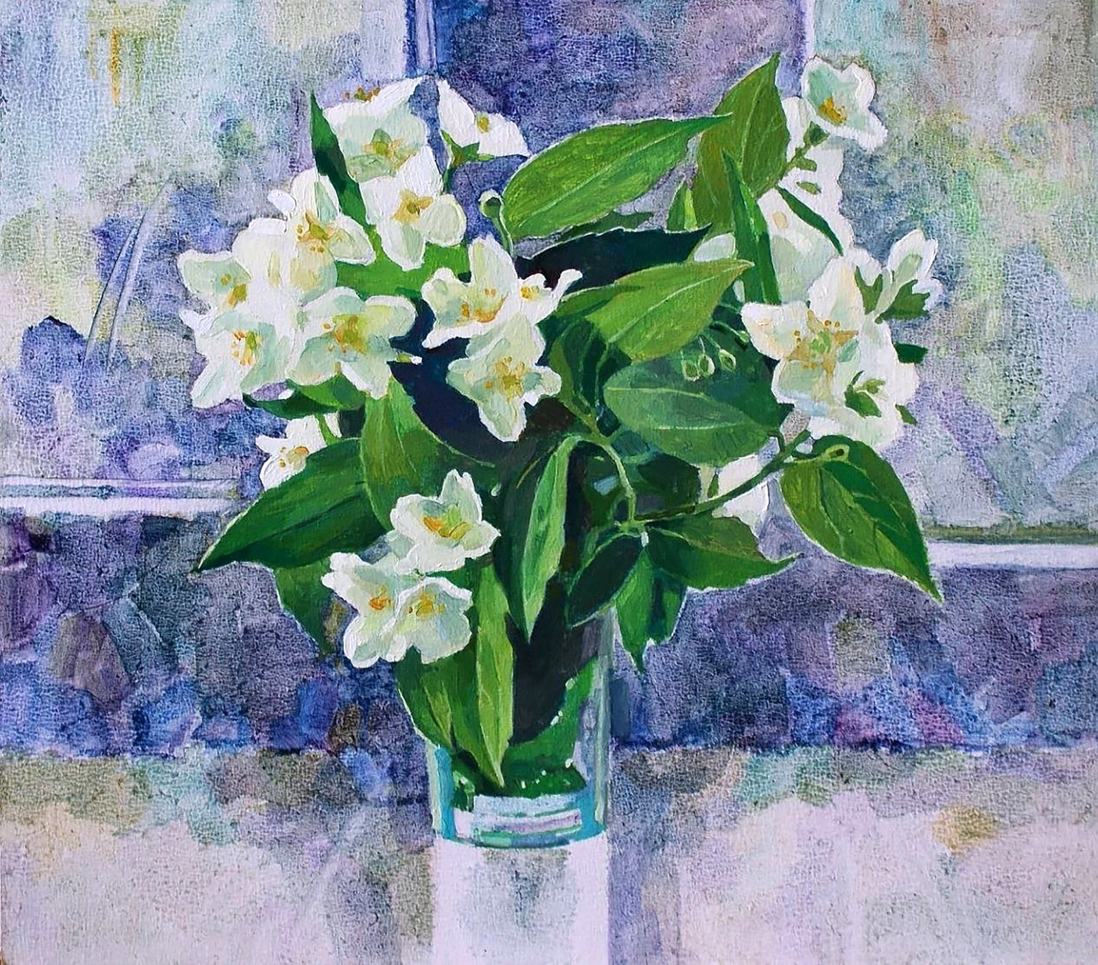 Oil painting Jasmine Anastasia Yaroshevich: Title: Oil painting Jasmine Anastasia Yaroshevich Description: 11YARO Painter: Anastasia Yaroshevich Size: 30x35 cm/11.81x13.77 inches Components: oil, dvp Original painting CONDITION: excellent