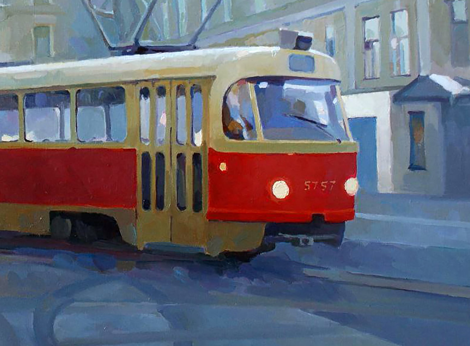 Oil painting Winter morning in the city Anastasia Yaroshevich - 5