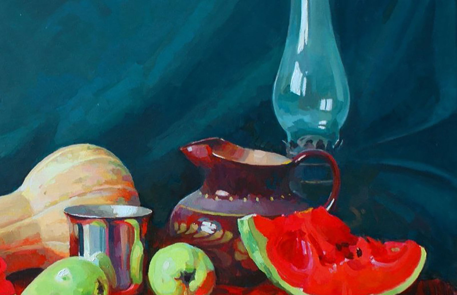 Oil painting Still life with pumpkin and watermelon Anastasia Yaroshevich - 3