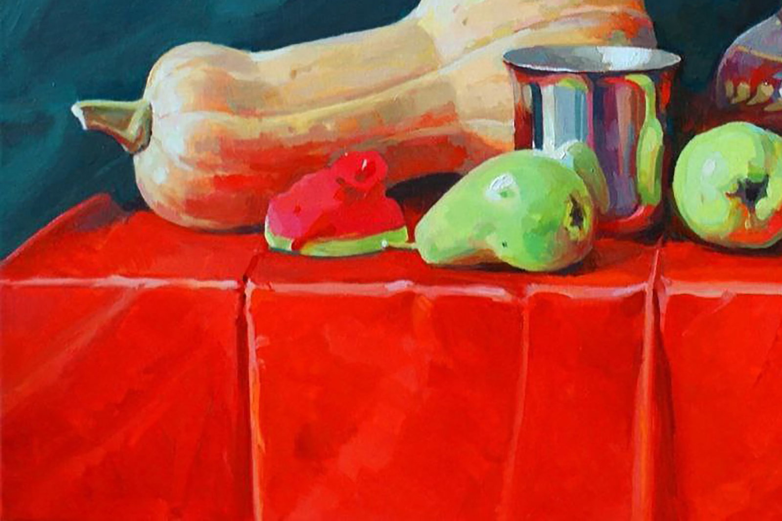 Oil painting Still life with pumpkin and watermelon Anastasia Yaroshevich - 4