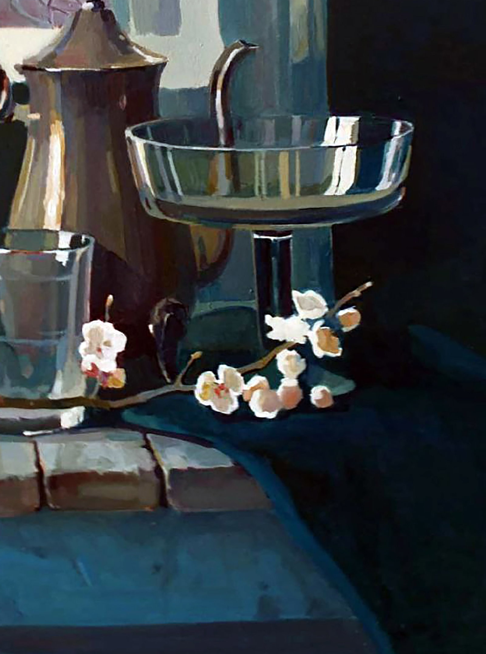 Oil painting Still life with a flowering branch Anastasia Yaroshevich - 5