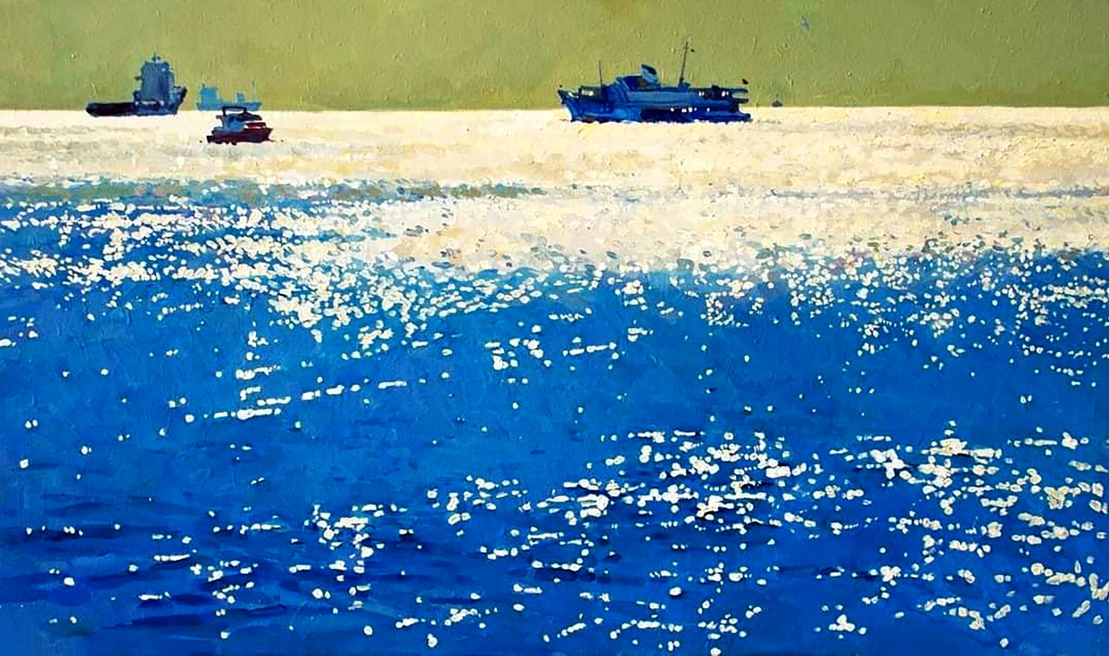 Oil painting Shine Anastasia Yaroshevich: Title: Oil painting Shine Anastasia Yaroshevich Description: 46YARO Painter: Anastasia Yaroshevich Size: 40x70 cm/15.74x27.55 inches Components: oil, canvas Original painting CONDITION: excellent ARTI