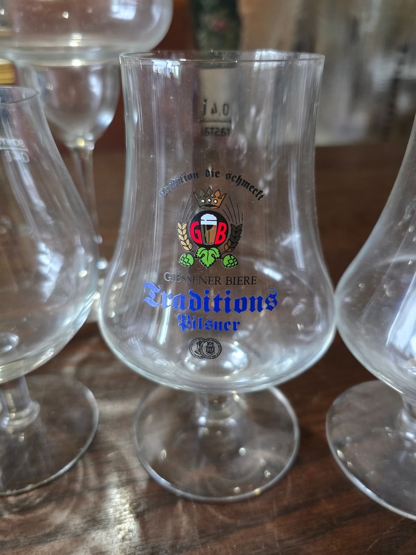 Assorted European Beer Advertising Glasses & Crystal Serving Pieces - 4